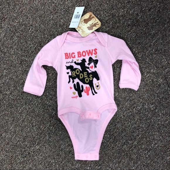 Pink Wrangler W44118406 Baby Girls Long Sleeve Onesie